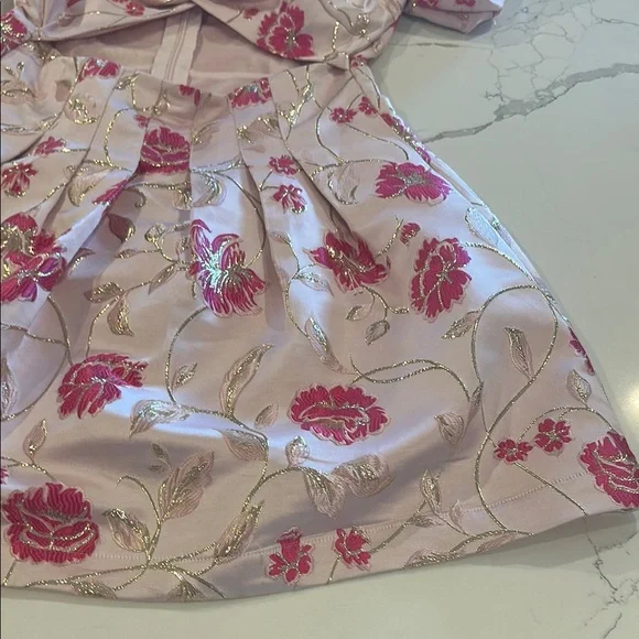 Vici Pink Bubble Mini Dress Marie Anne Floral Puff Sleeve - Picture 7 of 13